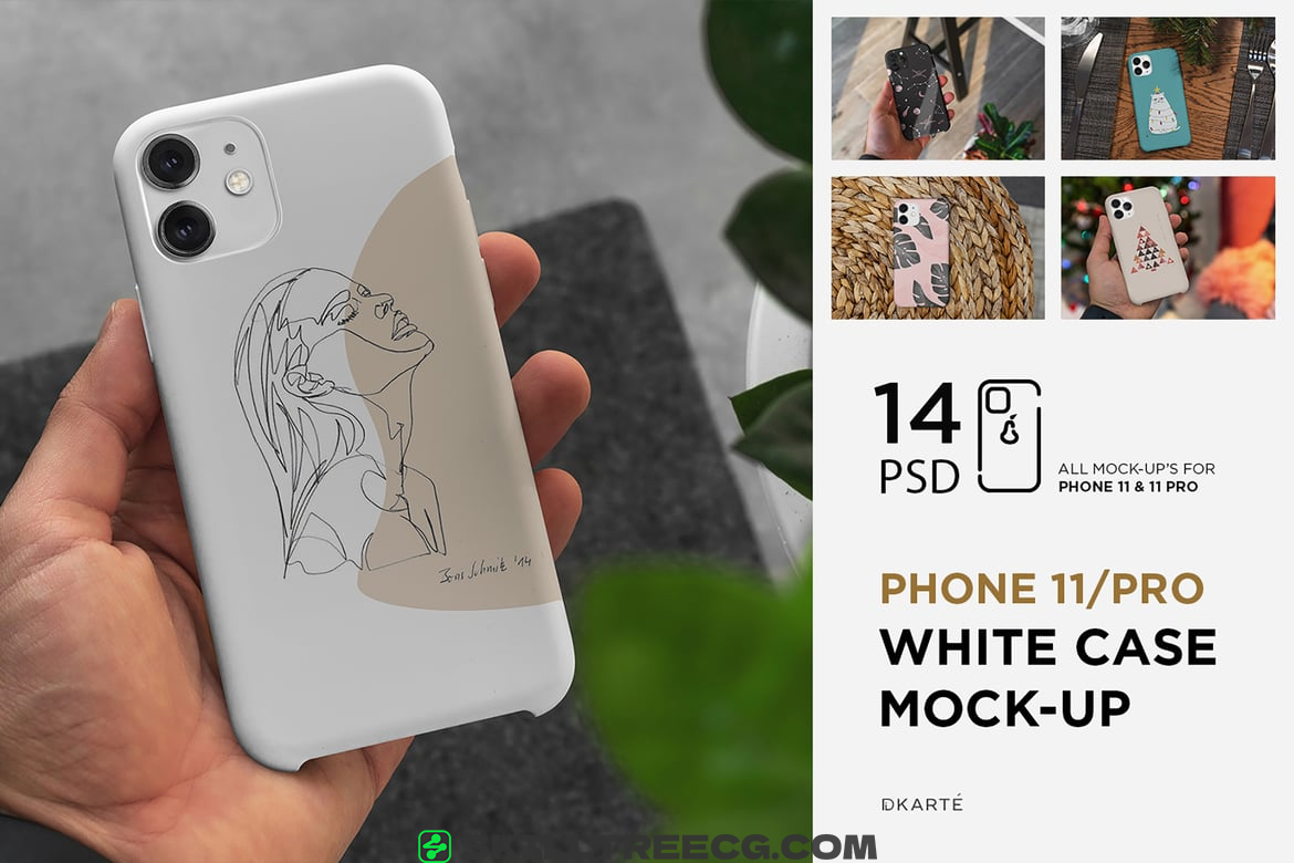 Phone 11/Pro White Case Mock-Up（351904）-技能树